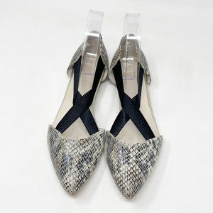 Mio Notis Womens Faux Snake Black Elastic Strap Flat Sandal Size 8 US 39 EU